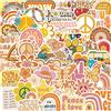 LYLSDSB Groovy Boho Hippie Sticker 50 pezzi in vinile carino Peace Love Sticker per skateboard, laptop, bottiglie d'acqua, scrapbook auto, bicicletta, bagagli, impermeabile, stile boho, per bambini e adulti