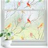Lifetree - Pellicola oscurante per finestre, autoadesiva, per vetro dipinto, protezione solare, pellicola decorativa colorata, per privacy, statica, per vetro smerigliato, motivo uccellini, 45x300 cm