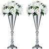 Sziqiqi Set di 2 Centrotavola per Matrimonio in Metallo Alto per Tavoli da Ricevimento, Supporto per Fiori in Argento, Base per Decorazioni per Feste, Eventi, Cerimonie di Celebrazione, Argento
