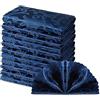 HommxJF 12 tovaglioli damascati in raso jacquard damascato blu mare profondo 43,2 x 43,2 cm, resistenti all'acqua, a prova di fuoriuscite, per ristoranti, matrimoni, feste, cene