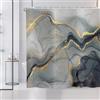 ASDCXZ Tenda da doccia grigio ciano oro marmo, 180 x 180 cm, moderna, astratta, grigio, oro, ciano, effetto marmo, struttura lavabile, tenda da doccia in poliestere, impermeabile, con 12 ganci