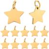 Beebeecraft 1 Scatola da 20 Pezzi di Ciondoli A Forma di Stella Dorata per La Creazione di Gioielli Placcati in Oro 18K 304 ciondoli A Forma di Pentagramma Piatto in Acciaio Inossidabile Pendenti A