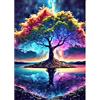 NAIMOER Albero Diamond Painting Kit per Adulti Completo, 5D Diamantini Crystal Art Bambini, Pittura Diamante Albero Della vita Colorato Fai da Te, Strass Ricamo a Punto Croce 30x40cm