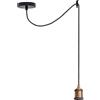 LEDSone Lampada a sospensione industriale vintage regolabile con attacco E27, cavo da soffitto da 10 cm, struttura in metallo per cucina, soggiorno, bar 2 m - ottone giallo senza lampadina