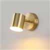 KRUIHAN Applique LED Dorata 9W Moderna Interno, Lampada da Parete Inclinabile 90° Ruotabile 350°, Corpo Metallo Diffusore Acrilico per Muro TV, Zona Divano, Camera, Salotto, Modello A Luce Calda