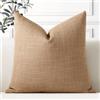 Artscope 1 Pezzi Federe per Cuscini in Finto Lino Minimalista Copricuscini Decorativo per Domestica Soggiorno Camera da Letto Divano 55x55cm, Marrone Chiaro