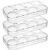 WestCH 3 Pezzi Porta Uova da Frigo, per 24 Uova (3 x 8),17.5 x 8.5 x 2.2 cm