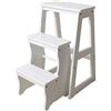 HAPPLiGNLY Poggiapiedi Pieghevole Sgabello con gradini Retrattile Pieghevole, Scaletta in Legno a 3 Gradini, Antiscivolo, Multifunzione, Soggiorno Camera da Letto Libreria, Facile da Riporre,