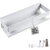 EXLECO Mensola Doccia Acciaio Inox 30CM Mensole Bagno Adesivo Senza Foratura con 4 Ganci Organizzatore Parete Portaoggetti Doccia Mensola Muro Bagno Organizer Bagno Accessori Bagno Bianco