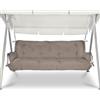 Beautissu Cuscini per dondoli e altalene da Giardino Flair HS - 180x50x8 cm - 2 braccioli e Un soffice Cuscino Grande - Taupe