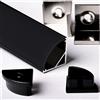 AFTERTECH 1x 3metri 1616N 16x16mm PROFILO ALLUMINIO ANGOLARE NERO PER STRISCE STRIP LED BARRA RIGIDA 3MT + COPERTURA (1x 3metri 1616nero nero)