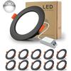 BAGZY 10x Faretti LED da Incasso per Cartongesso,7W Luci Ultrasottili da Soffitto e per l'illuminazione da Interno IP44,Bianco Freddo 6000K,700 Lumen,AC 220-240V,Foro Incasso 80-90mm(Nero)