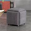 GAOXIAO Impilabile Divano Sedia Sgabello Nidificazione Ottomano, 5 in 1 Seduta Cubo Sgabello Poggiapiedi con Ruote, Sedia da Spogliatoio per Soggiorno Camera da Letto(Size:L/40cm,Color:Grigio Scuro)