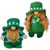 GORGECRAFT 2 Stili Gnomi Del Giorno di San Patrizio Decorazioni per Bambole di Peluche Cappelli Verdi Irlandesi Folletto Trifoglio Fortunato Quadrifogli Statuetta Nana Mr e Mrs Coppia di Anziani Ornam