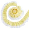 GORGECRAFT 5 iardex6.3cm Nastro A Quadri in Chiffon Volant A Quadretti Pieghettato Bordo in Pizzo Nastro A Righe in Rete Arricciata Tessuto in Tulle Ricamato Giallo Bordo Applicazioni Artigianato