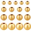 Beebeecraft 1 Scatola 160 Pezzi Perline Tonde Stile Opaco Ottone Placcato Oro 18K 4 Dimensioni Perline Sfere Distanziatrici Perline Sfuse Dorate Opache con Foro Grande per Creazione di Gioielli
