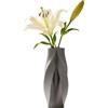 ORIZZONTE ITALIA Vaso Decorativo Moderno con Curve Geometriche Fluide, Vasi per Fiori Freschi/Secchi, Piante, Ideale per Arredo Casa/Studio/Ufficio, Centrotavola,Oggetti/complementi d'arredo (Grigio)