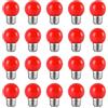 HUAMu 20 X Rosso Luci Decorative Colorate Lampadine Led E27 2W, B4U Risparmio Energetico Lampada Colorata, Golf Palla Lampadina, Per Esterno Interna Stringa, Natale Albero, Festa Luci Notturne