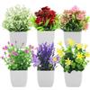 SJUNJIE 6 Piantine Finte Decorative con Vasetto Fiori Finti da Interno