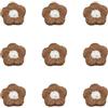 Blausky 50 pezzi 1,3 cm fiore applique, mini patch floreali ricamate fai da te, toppe ricamate, toppe per vestiti, piccole toppe colorate da cucire, accessori fai da te, marrone chiaro