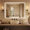 Dileci - Specchio da parete Infinity LED 60 x 80 cm - Illuminazione a LED integrata con luce - Pulsante touch, funzione disappannamento e fissaggio orizzontale o verticale - ideale per il bagno