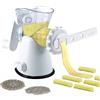 Tredoni Tritacarne Manuale & Tritaverdure - Macchina per Biscotti con Pressa e Accessorio per Churros/Biscotti (4 Forme), Bianco