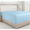 California Design Den Lenzuolo con angoli super king size, morbido, 100% cotone in rasatello, 400 fili, 180 x 200+30 cm, lenzuolo con tasche profonde elasticizzato per una vestibilità aderente, resistente (color azzurro)