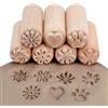OLYCRAFT 7 pezzi di utensili in ceramica in legno timbro in legno naturale con motivi misti per regalo di compleanno di Natale in argilla e ceramica - 5 x 2 x 2 cm
