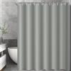 Lerores - Tenda per doccia 90x200 cm, grigia, con fondo pesante antimuffa, in tessuto lavabile, impermeabile, in poliestere, tende da bagno per bagno, vasca da bagno con 8 anelli per tenda da doccia