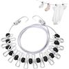 Generic Stendibiancheria portatile retrattile per viaggi, linea abbigliamento con 12 clip per vestiti, per stendibiancheria da interno, accessori da campeggio all'aperto (bianco, confezione da 2)