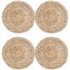 Encasa XO Sottopiatti Rotondi per Piatti Caldi | Candeggina naturale di iuta Set da 4, Diametro 18 cm | Sottopiatti Spessi in Juta Resistenti al Calore | Usa Come Sottopiatti per Pentole e Padelle