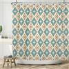 ASDCXZ Tenda da doccia boho 165 x 180 cm, moderna, stile bohémien, blu, beige, stella, motivo geometrico, per bagno, lavabile, in poliestere, impermeabile, per vasca da bagno con 12 ganci