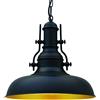 bamyum Plafoniera Lampada a Sospensione I Nota I Diametro 30 cm Lampada da Salotte E27 Industriale in Metallo in Vintage - Nero
