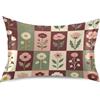WDdZzyy Federe per cuscini floreali patchwork rosse gialle federe in cotone funda para almohada Larga con adornos 50,8 x 76,2 cm