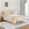 ACAGALA Letti singoli in legno massiccio 100 x 200 cm, struttura con testiera in pino, letto per bambini, letto in legno con rete a doghe, naturale