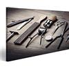 islandburner, Quadro moderno Attrezzatura d'annata del negozio di barbiere su fondo di legno Stampa su tela - Quadri mode Stampa su tela - Quadri moderni KQB-1K-IT4