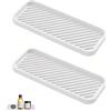 Oiieco 2 portasapone in silicone, con scanalature, portasapone da bagno, organizer da cucina, vassoio in silicone bianco