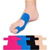 NARYVORA 30 PCS Hallux Valgus Tape Set - 4 Colori (Rosso Blu Nero Nudo) Nastro Kinesiologico Pre-tagliato per Correttore Alluce Valgo & Alluce Valgo Rimedi - Traspirante & Ipoallergenico per Uomo e Donna