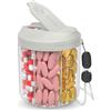 Hionxmga organizer per pillole con 7 grandi scomparti, contenitore per pillole da viaggio, organizer per integratori, contenitore per pillole senza BPA con 20 etichette, Grigio