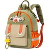 PROTAURI Zainetto Asilo Bambino 3-7 Anni 11.6L betoniera escavatore, Verde | cinturino pettorale riflettente impermeabile leggero traspirante ergonomico DIN A4 3D Patches betoniera escavatore