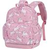 VASCHY Zainetto Asilo Bambina in Velluto a Coste 2-4 Anni,Unicorno 7.5 L | Leggera Zaino Bambini Materna con Portanome,Fascia Toracica,Fascia Riflettente, Ideale per Campeggio/Regalo/Viaggio