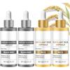 WRANBAO Fiale di riso nero, siero esfoliante di riso bianco, set di fiale esfolianti in bianco e nero, per esfoliare e idratare, idratare, perfezionare i pori, 30 ml (4 pezzi W+B)
