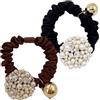 LRXIYODE 2 pezzi Elastici per Capelli con Strass e Perle Fasce Elastiche Resistenti per Coda di Cavallo Accessori Eleganti per Donna e Ragazza Adatti Capelli Spessi e Ricci
