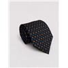 Amirante Antica Sartoria Napoletana Cravatta uomo 3 pieghe in seta twill nera fantasia geometrica