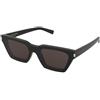 Saint Laurent SL 633 Calista 001 | Occhiali da Sole Graduati o Non Graduati | Prova Online | Plastica | Rettangolari | Nero | Adrialenti