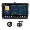 Eonon 9 pollici Android 14 4+64 GB per VW Golf VI/V Polo Touran Passat T5 Seat Skoda, schermo da GPS Sat Nav, Wireless CarPlay, Android Auto, telecamera posteriore, Wi-Fi/Bluetooth/USB VWX7A