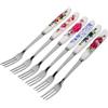 DRESSOOS Set 6 Forchettine da Dessert in Acciaio Inossidabile Manico in Ceramica Ergonomico, Resistenti e Facili da Pulire per Dolci e Frutta Eleganti