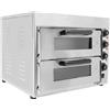 XYCHAO Forno elettrico per pizza da 3000 W, doppia camera, professionale, in acciaio inox con 2 x 20 l di capacità e pietra di cordierite, temperatura 50 - 350 °C, timer 60 minuti, forno elettrico per pizza