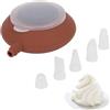 Beufee Punte per Piping Pot, Macaron in Silicone Stampo per Pentola Stampo per Pentola Macaron Kit per Cottura con 5 Ugelli Grande Strumento per Ugelli per Decorare Pasticceria e Crema per Torte