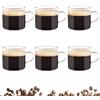 Wozzies Set di 6 Tazzine Caffe Vetro, 100ml Bicchierini Caffè Vetro con Maniglia, Mini Tazzine da Caffè per espresso, cappuccino e vino rosso caldo è il ideale per gli amanti del caffè